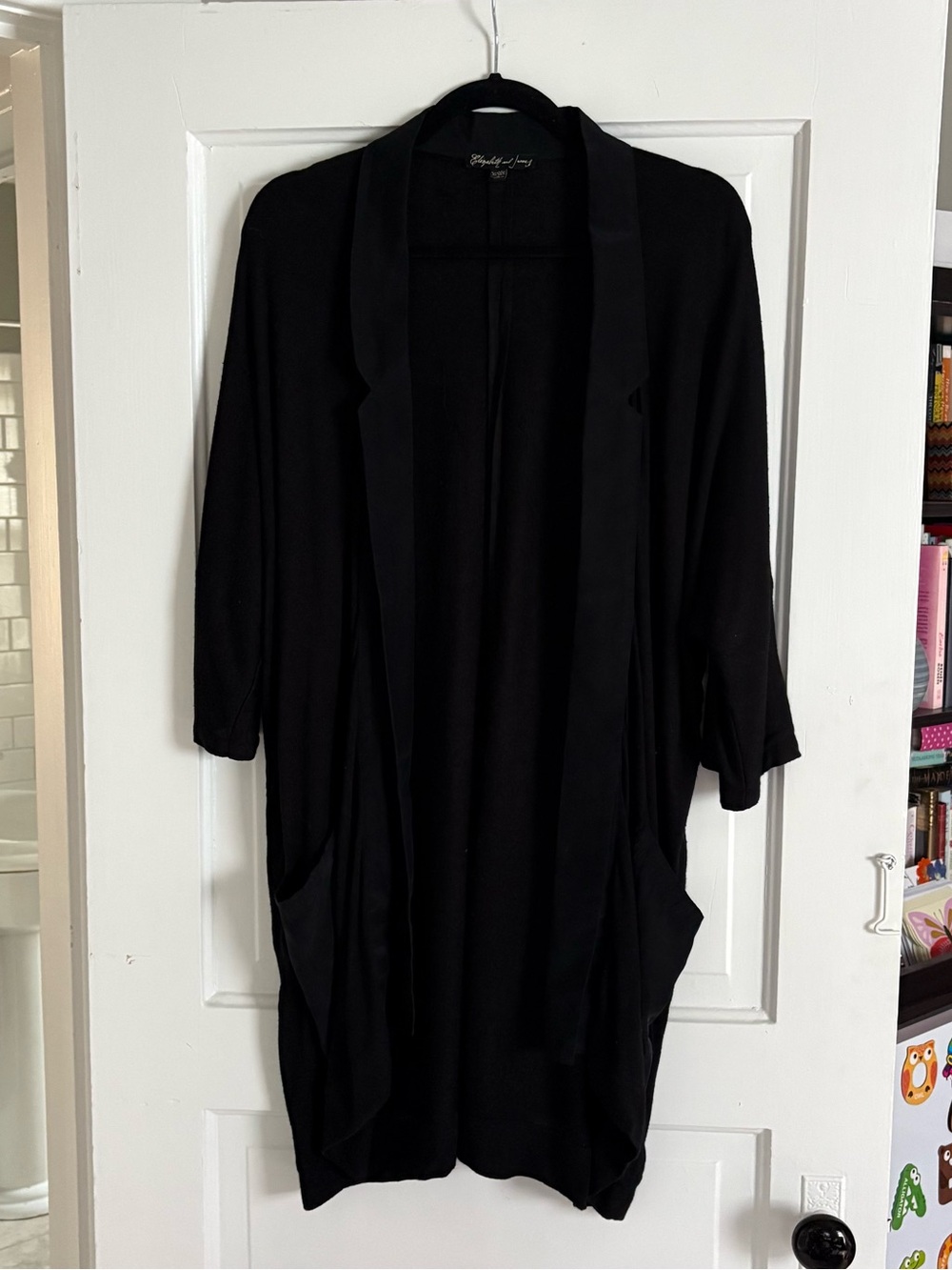 Elizabeth and James Black Silk Cardigan Size XS/S